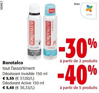 Promoties Borotalco tout l’assortiment - Borotalco - Geldig van 10/04/2024 tot 23/04/2024 bij Colruyt
