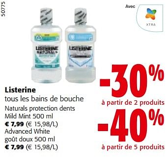 Promoties Listerine tous les bains de bouche - Listerine - Geldig van 10/04/2024 tot 23/04/2024 bij Colruyt
