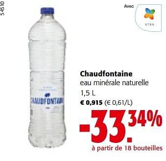 Promotions Chaudfontaine eau minérale naturelle - Chaudfontaine - Valide de 10/04/2024 à 23/04/2024 chez Colruyt