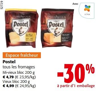 Promotions Postel tous les fromages - Postel - Valide de 10/04/2024 à 23/04/2024 chez Colruyt