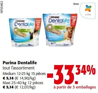 Promotions Purina dentalife tout l’assortiment - Purina - Valide de 10/04/2024 à 23/04/2024 chez Colruyt