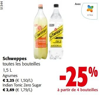 Promoties Schweppes toutes les bouteilles - Schweppes - Geldig van 10/04/2024 tot 23/04/2024 bij Colruyt