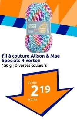 Promotions Fil à couture alison + mae specials riverton - Alison & Mae - Valide de 10/04/2024 à 16/04/2024 chez Action