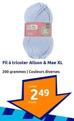 Promoties Fil à tricoter alison + mae xl - Huismerk - Action - Geldig van 10/04/2024 tot 16/04/2024 bij Action
