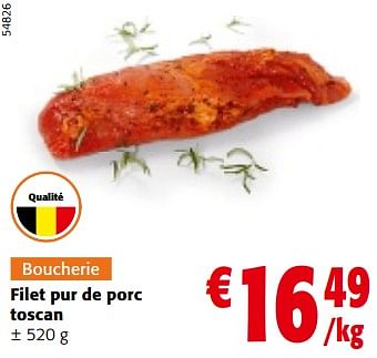 Promotions Filet pur de porc toscan - Produit maison - Colruyt - Valide de 10/04/2024 à 23/04/2024 chez Colruyt