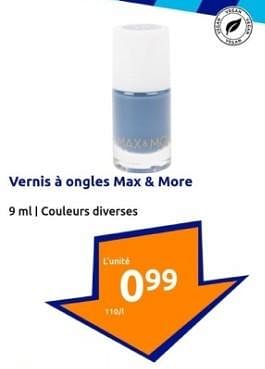 Promoties Vernis à ongles max + more - Max&More - Geldig van 10/04/2024 tot 16/04/2024 bij Action
