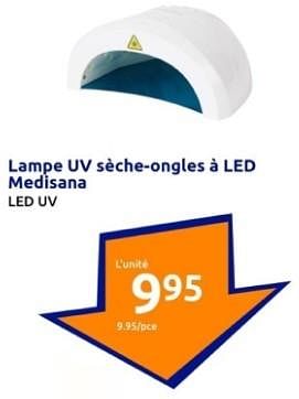 Promoties Lampe uv sèche-ongles à led medisana - Medisana - Geldig van 10/04/2024 tot 16/04/2024 bij Action
