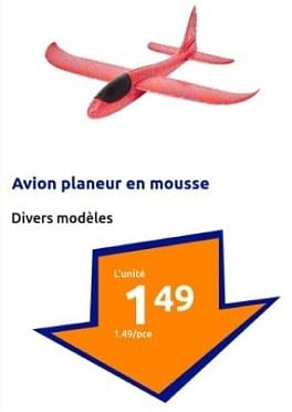Promoties Avion planeur en mousse - Huismerk - Action - Geldig van 10/04/2024 tot 16/04/2024 bij Action