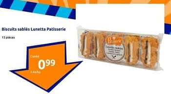 Promoties Biscuits sables lunetta patisserie - Patisserie - Geldig van 10/04/2024 tot 16/04/2024 bij Action