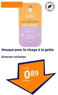 Promoties Masque pour le visage à la gelée - Huismerk - Action - Geldig van 10/04/2024 tot 16/04/2024 bij Action
