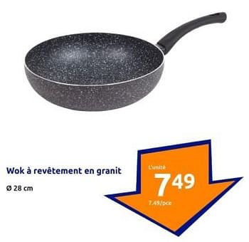 Promoties Wok à revétement en granit - Huismerk - Action - Geldig van 10/04/2024 tot 16/04/2024 bij Action