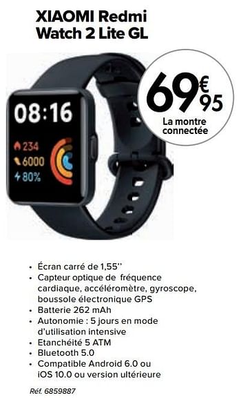 Promoties Xiaomi redmi watch 2 lite gl - Xiaomi - Geldig van 02/04/2024 tot 01/05/2024 bij Carrefour