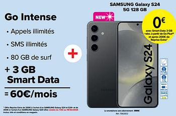 Promoties Samsung galaxy s24 5g 128 gb - Samsung - Geldig van 02/04/2024 tot 01/05/2024 bij Carrefour