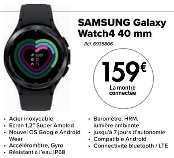 Promotions Samsung galaxy watch4 40 mm - Samsung - Valide de 02/04/2024 à 01/05/2024 chez Carrefour