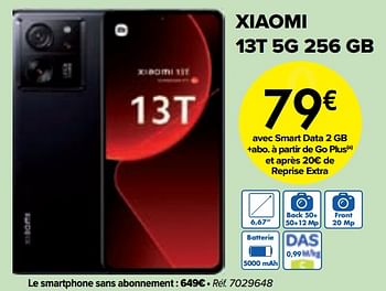 Promoties Xiaomi 13t 5g 256 gb - Xiaomi - Geldig van 02/04/2024 tot 01/05/2024 bij Carrefour