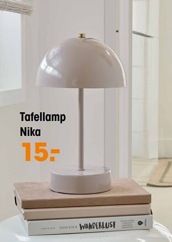 Promoties Tafellamp nika - Huismerk - Kwantum - Geldig van 15/04/2024 tot 21/04/2024 bij Kwantum