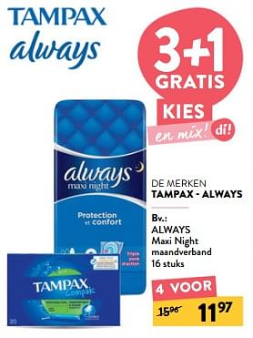 Promotions Always maxi night maandverband - Always - Valide de 10/04/2024 à 23/04/2024 chez DI