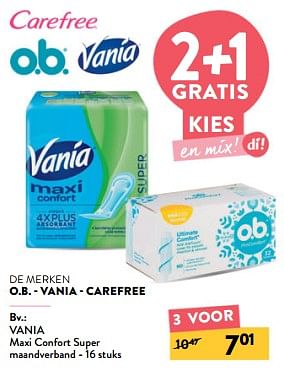 Promotions Vania maxi confort super maandverband - Vania - Valide de 10/04/2024 à 23/04/2024 chez DI