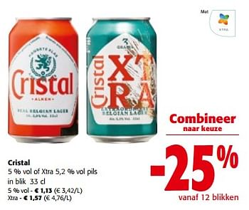 Promotions Cristal of xtra pils - Cristal - Valide de 10/04/2024 à 23/04/2024 chez Colruyt