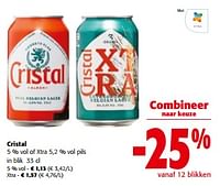 Promoties Cristal of xtra pils - Cristal - Geldig van 10/04/2024 tot 23/04/2024 bij Colruyt