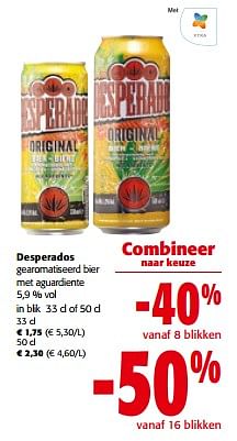 Promotions Desperados gearomatiseerd bier met aguardiente - Desperados - Valide de 10/04/2024 à 23/04/2024 chez Colruyt