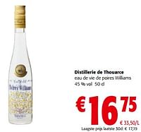 Distillerie de thouarce eau de vie de poires williams-Distillerie de Thouarcé