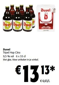 Promotions Duvel tripel hop citra - Duvel - Valide de 10/04/2024 à 23/04/2024 chez Colruyt