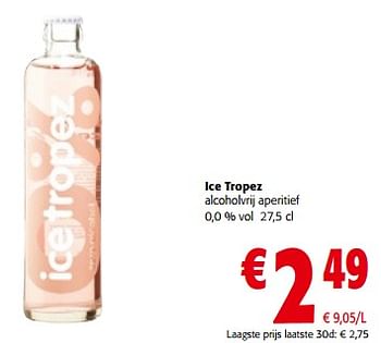 Promotions Ice tropez alcoholvrij aperitief - Ice Tropez - Valide de 10/04/2024 à 23/04/2024 chez Colruyt