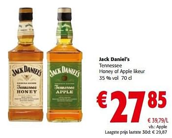 Promotions Jack daniel`s tennessee honey of apple likeur - Jack Daniel's - Valide de 10/04/2024 à 23/04/2024 chez Colruyt