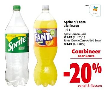Promotions Sprite of fanta alle flessen - Produit maison - Colruyt - Valide de 10/04/2024 à 23/04/2024 chez Colruyt