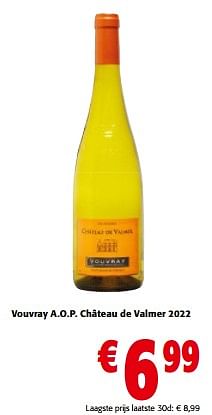 Promoties Vouvray a.o.p. château de valmer 2022 - Witte wijnen - Geldig van 10/04/2024 tot 23/04/2024 bij Colruyt