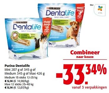 Promotions Purina dentalife mini of medium of maxi - Purina - Valide de 10/04/2024 à 23/04/2024 chez Colruyt