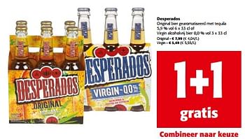 Promotions Desperados original bier gearomatiseerd met tequila - Desperados - Valide de 10/04/2024 à 23/04/2024 chez Colruyt