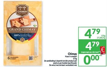 Promoties Chimay kaas in sneden - Chimay - Geldig van 16/04/2024 tot 21/04/2024 bij Intermarche