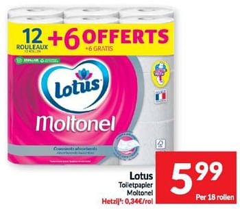 Promotions Lotus toiletpapier moltonel - Lotus Nalys - Valide de 16/04/2024 à 21/04/2024 chez Intermarche