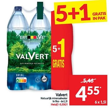 Promotions Valvert natuurlijk mineraalwater - Valvert - Valide de 16/04/2024 à 21/04/2024 chez Intermarche