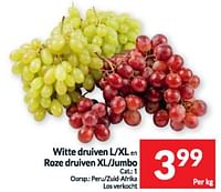 Witte druiven l xl en roze druiven xl jumbo cats-Huismerk - Intermarche