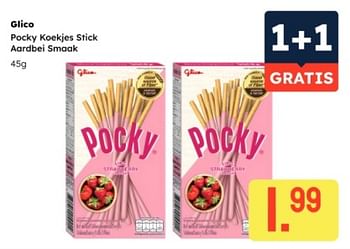 Promotions Glico pocky koekjes stick aardbei smaak - GLICO - Valide de 08/04/2024 à 20/04/2024 chez Ochama