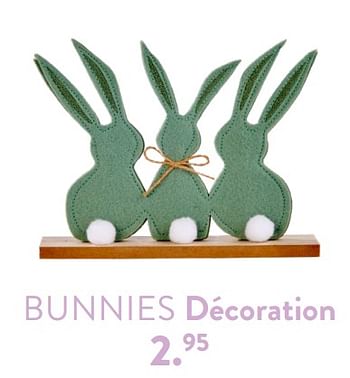 Promoties Bunnies décoration - Huismerk - Casa - Geldig van 28/03/2024 tot 01/05/2024 bij Casa