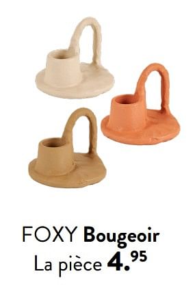 Promotions Foxy bougeoir - Produit maison - Casa - Valide de 28/03/2024 à 01/05/2024 chez Casa