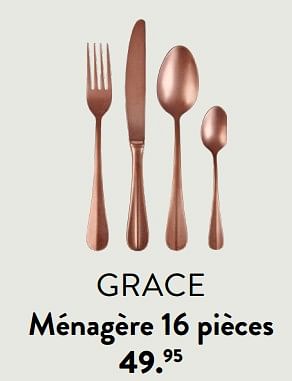 Promoties Grace ménagère 16 pièces - Huismerk - Casa - Geldig van 28/03/2024 tot 01/05/2024 bij Casa