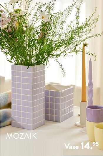 Promoties Mozaik vase - Huismerk - Casa - Geldig van 28/03/2024 tot 01/05/2024 bij Casa