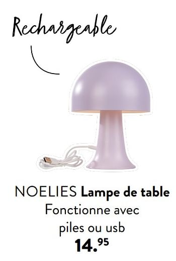 Promotions Noelies lampe de table - Produit maison - Casa - Valide de 28/03/2024 à 01/05/2024 chez Casa