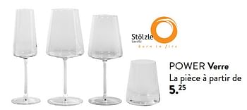 Promotions Power verre - Stolzle - Valide de 28/03/2024 à 01/05/2024 chez Casa