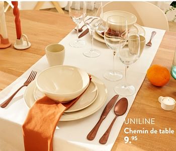 Promoties Uniline chemin de table - Huismerk - Casa - Geldig van 28/03/2024 tot 01/05/2024 bij Casa