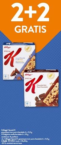 Promotions Kellogg’s special k graanrepen met pure chocolade - Kellogg's - Valide de 10/04/2024 à 23/04/2024 chez OKay