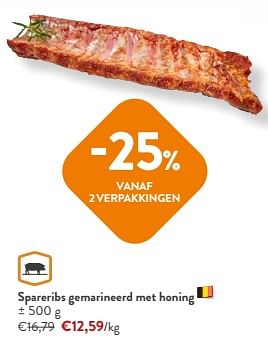 Promoties Spareribs gemarineerd met honing - Huismerk - Okay Buurtwinkels - Geldig van 10/04/2024 tot 23/04/2024 bij OKay