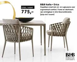 B+b italia erica stapelbare stoel met zit- en rugkussens