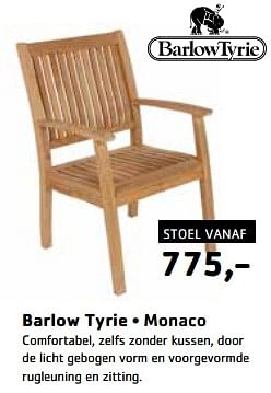 Promotions Barlow tyrie monaco stoel - Barlow Tyrie - Valide de 17/03/2024 à 31/05/2024 chez Sijben