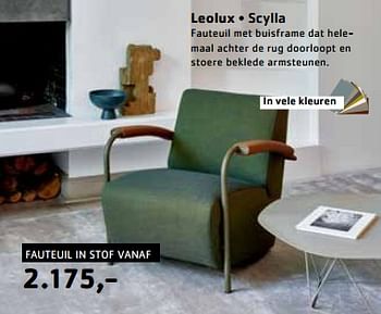Promotions Fauteuil in stof - Leolux - Valide de 17/03/2024 à 31/05/2024 chez Sijben